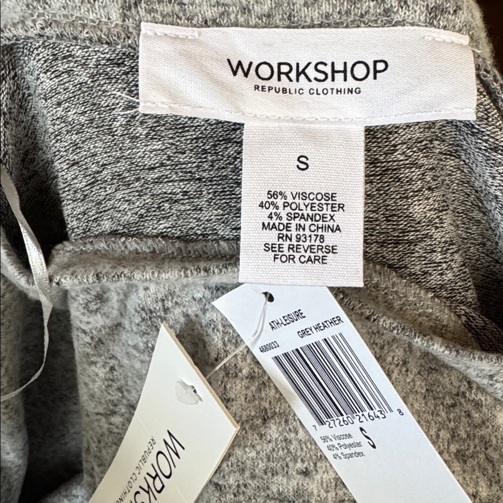 WORKSHOP Republic Size S Heather Grey Pearl Soft Knit Top Athleisure Casual - Picture 8 of 15